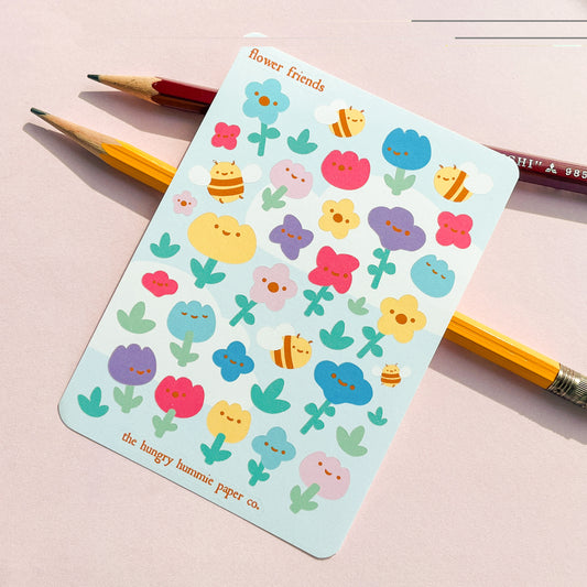 Flower friends sticker sheet