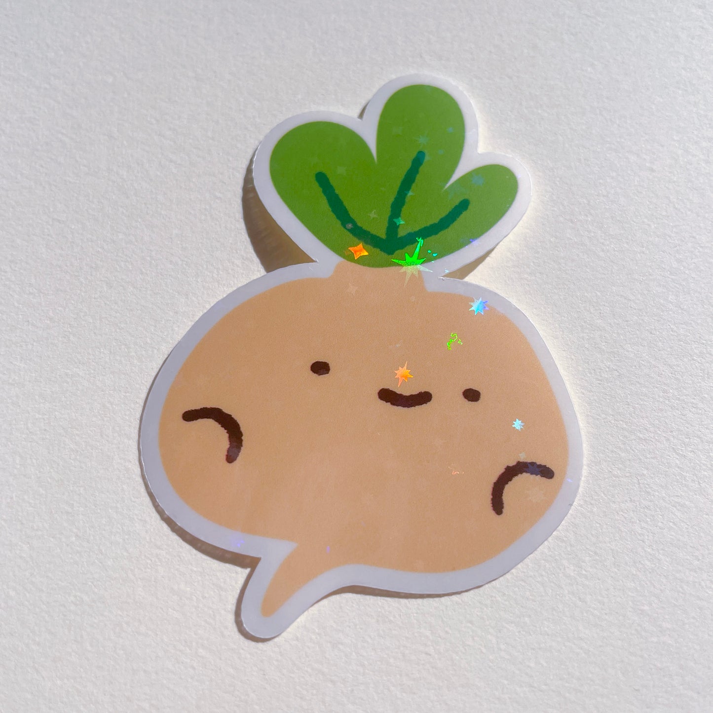 Turnip Sticker Set! Adorable vegetables from the veggie patch! | One large and one mini holographic sticker. A gift for vegans / vegetarians