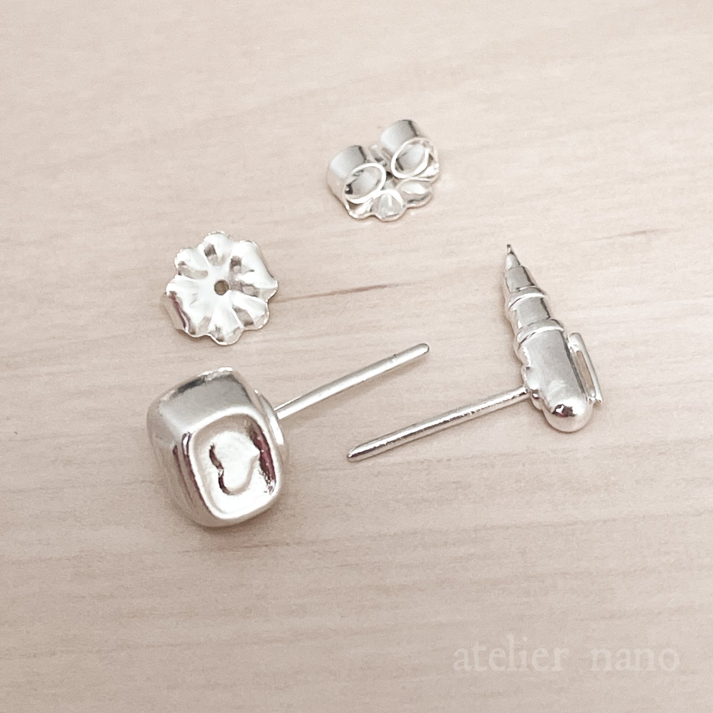 Sterling Silver Ink Pot and Fountain Pen Earrings