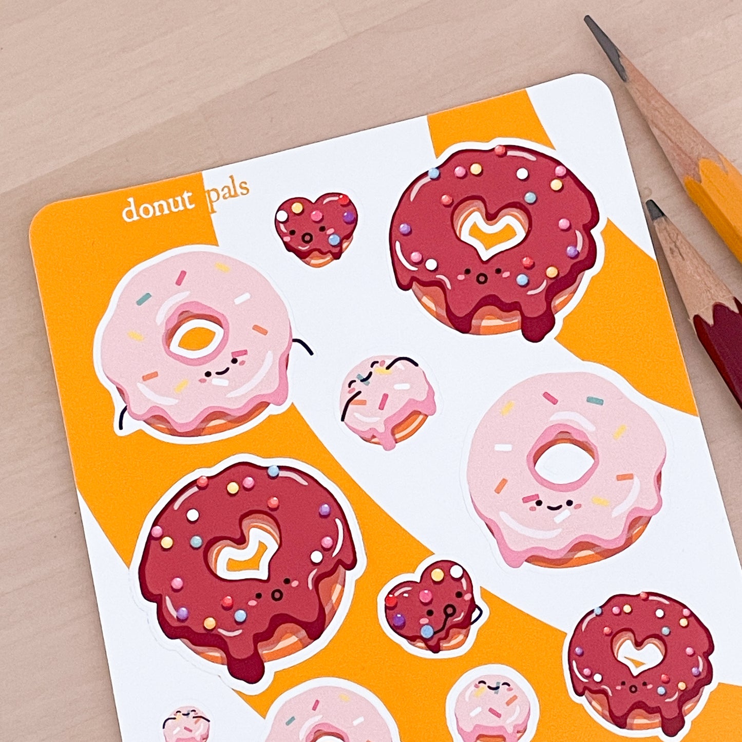 Donut Pals Cozy Sticker Sheet - Colourful foodie stickers for doughnut lovers!