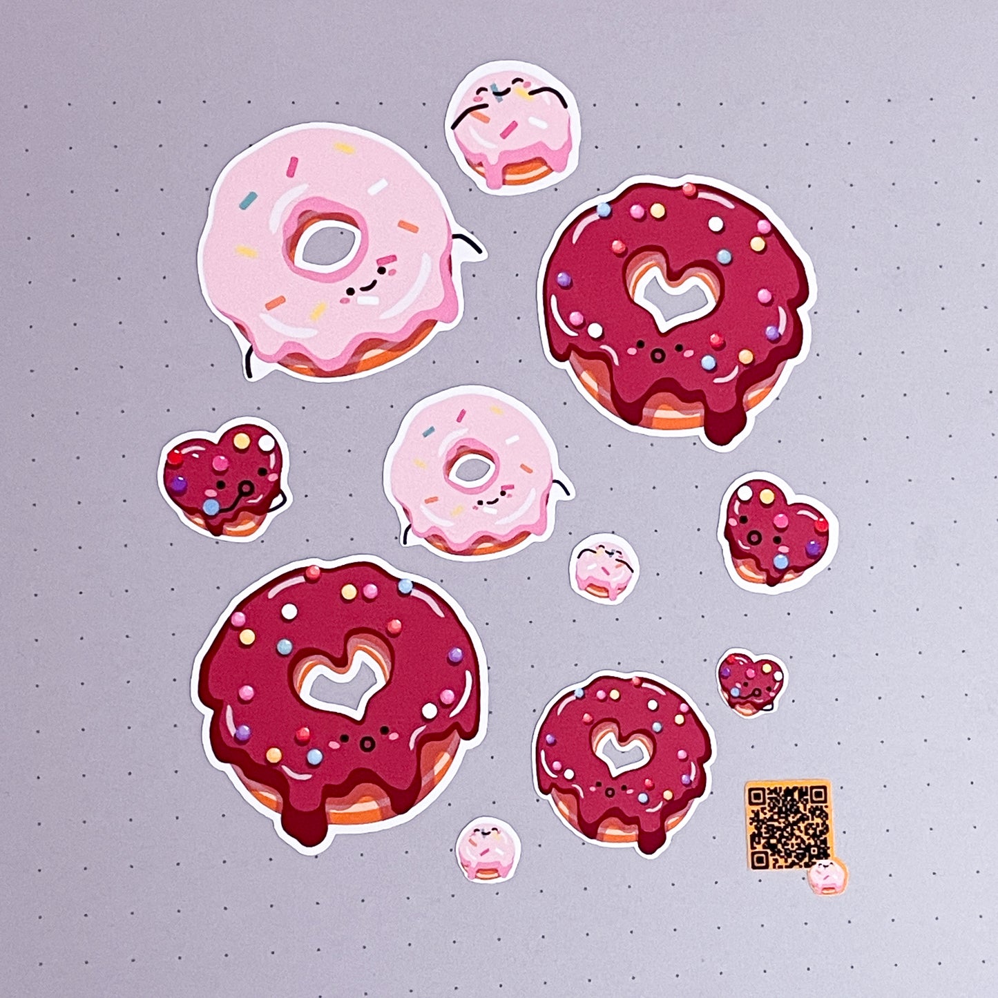 Donut Pals Cozy Sticker Sheet - Colourful foodie stickers for doughnut lovers!