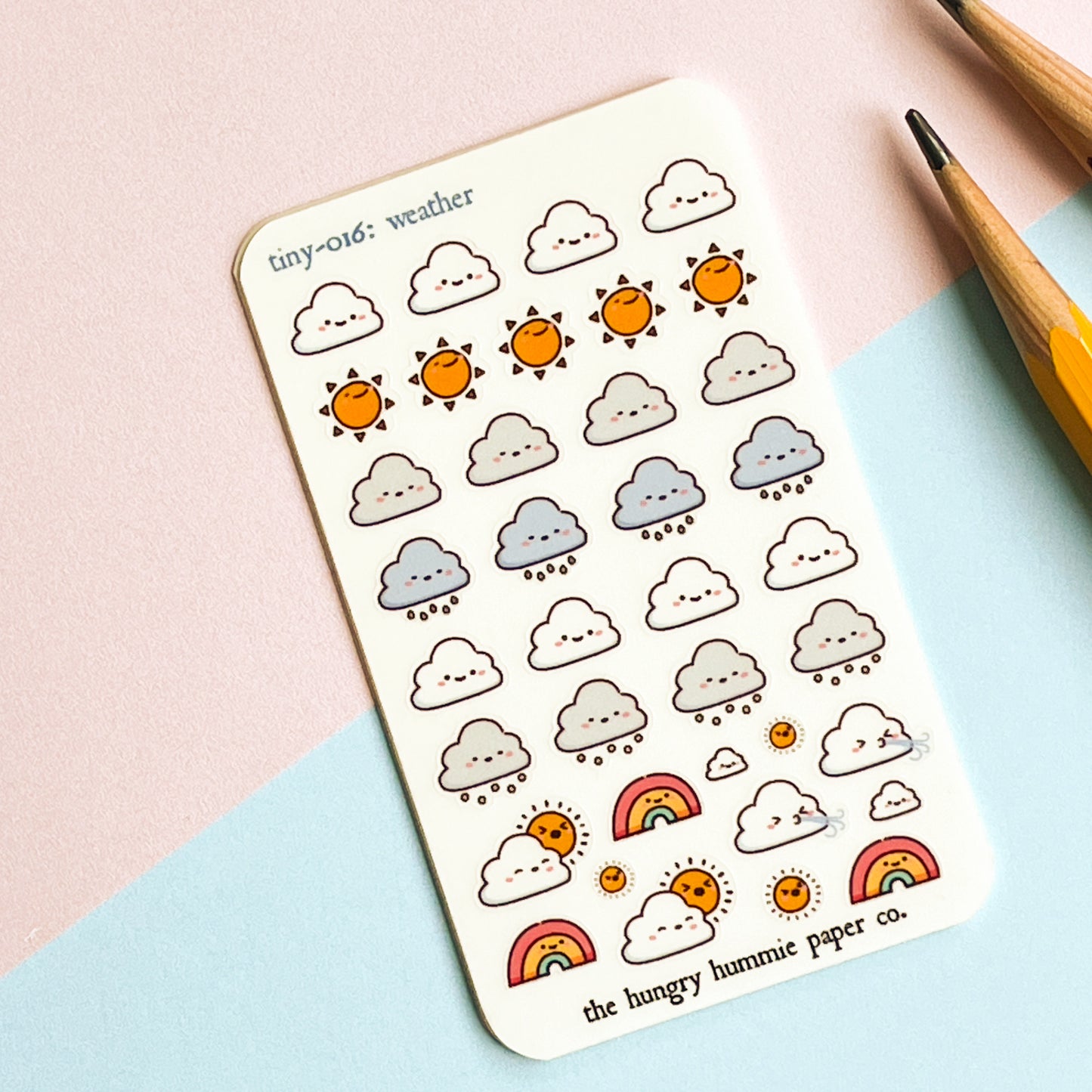 016 Weather Planner Stickers - Business Card Sized Mini Micro Sticker sheet for wallets and planners! Great gifts for notebook lovers!
