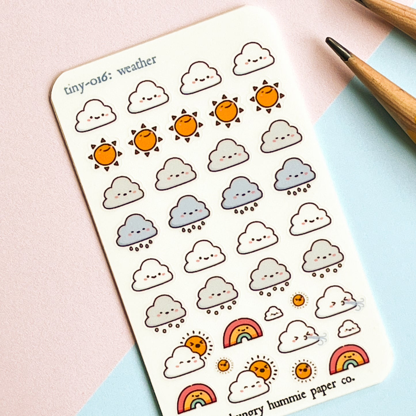 016 Weather Planner Stickers - Business Card Sized Mini Micro Sticker sheet for wallets and planners! Great gifts for notebook lovers!