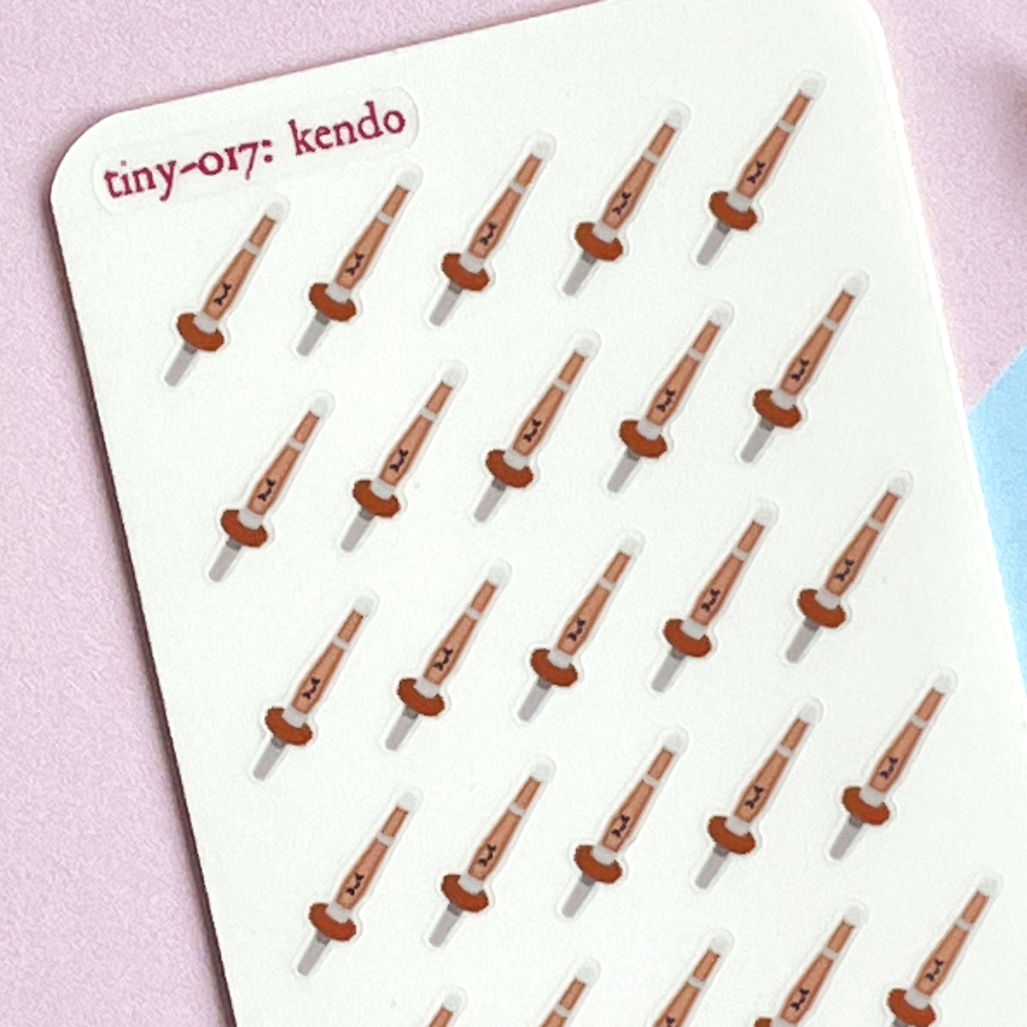 017 Kendo Mini Shinai Planner Stickers - Bamboo Swords! Business Card Sized Micro Sticker sheet for wallets and planners! Great gifts for kendo lovers!