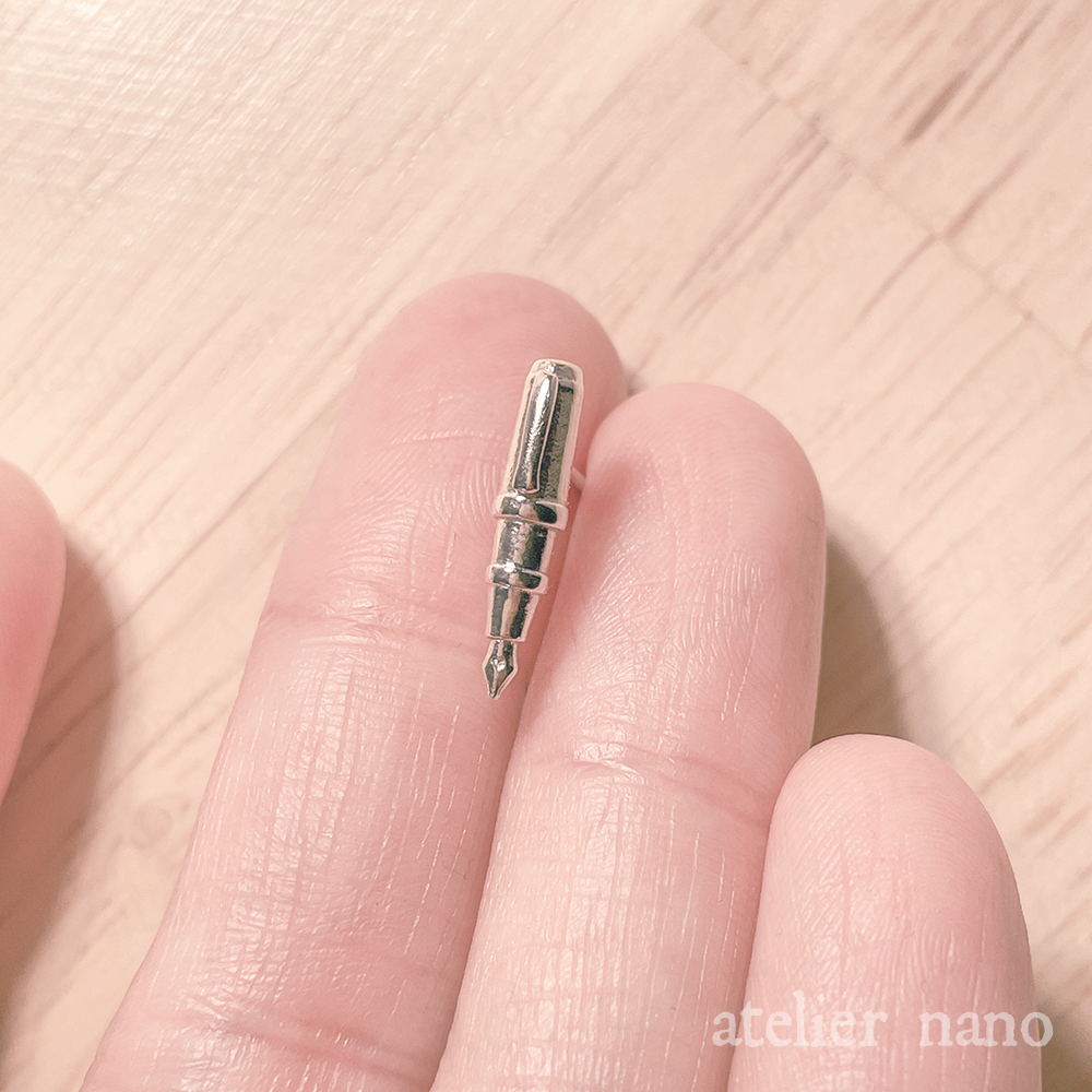 Sterling Silver Tiny Fountain Pen Earrings