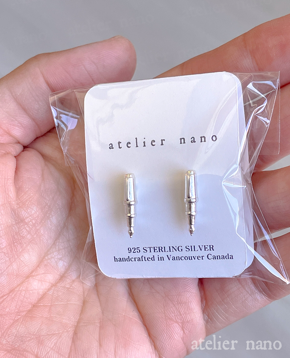 Sterling Silver Tiny Fountain Pen Earrings