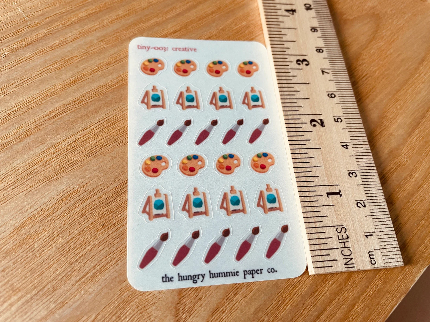 003 Creative Mini Planner Sticker Sheet | Tiny Artist Art Paint Easel Palette Paintbrush Brush Small Miniature Journal Tracker Micro