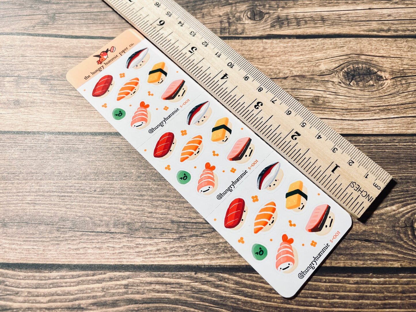 s-001 Mini Sushi Sticker Sheet | Nigiri Planner Stickers | Japanese Food Sheets