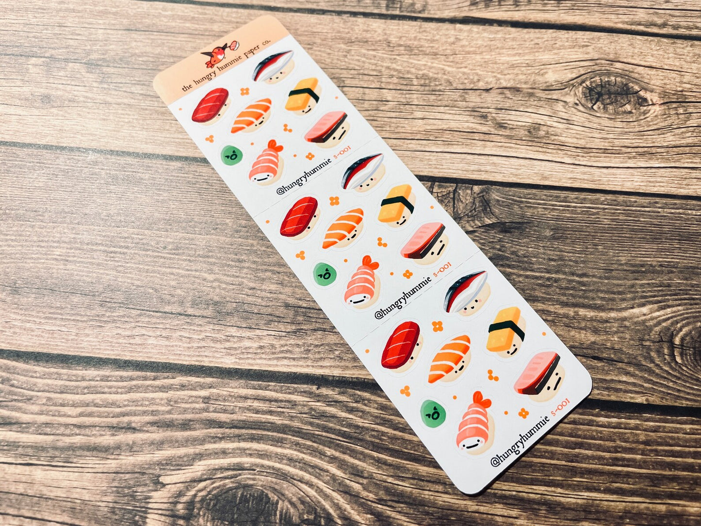 s-001 Mini Sushi Sticker Sheet | Nigiri Planner Stickers | Japanese Food Sheets