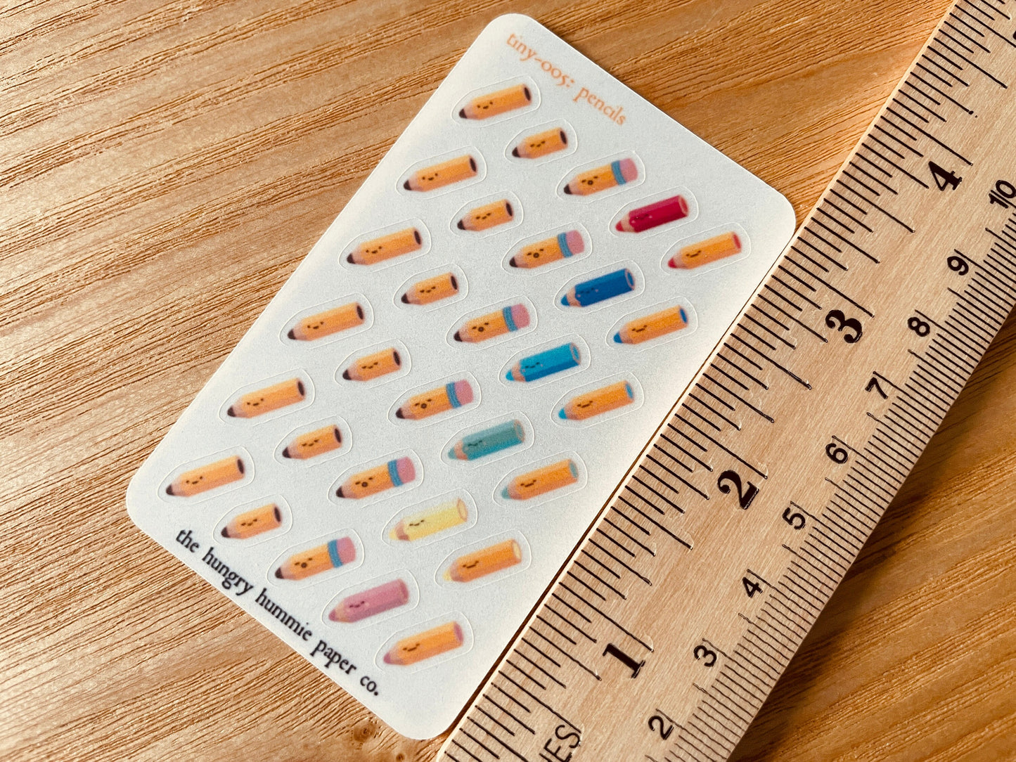 005 Pencils | Mini Planner Sticker Sheet | Tiny Coloured Pencil Icon Stickers Credit Card Sized BuJo Bullet Journal Tracker Miniature Seals