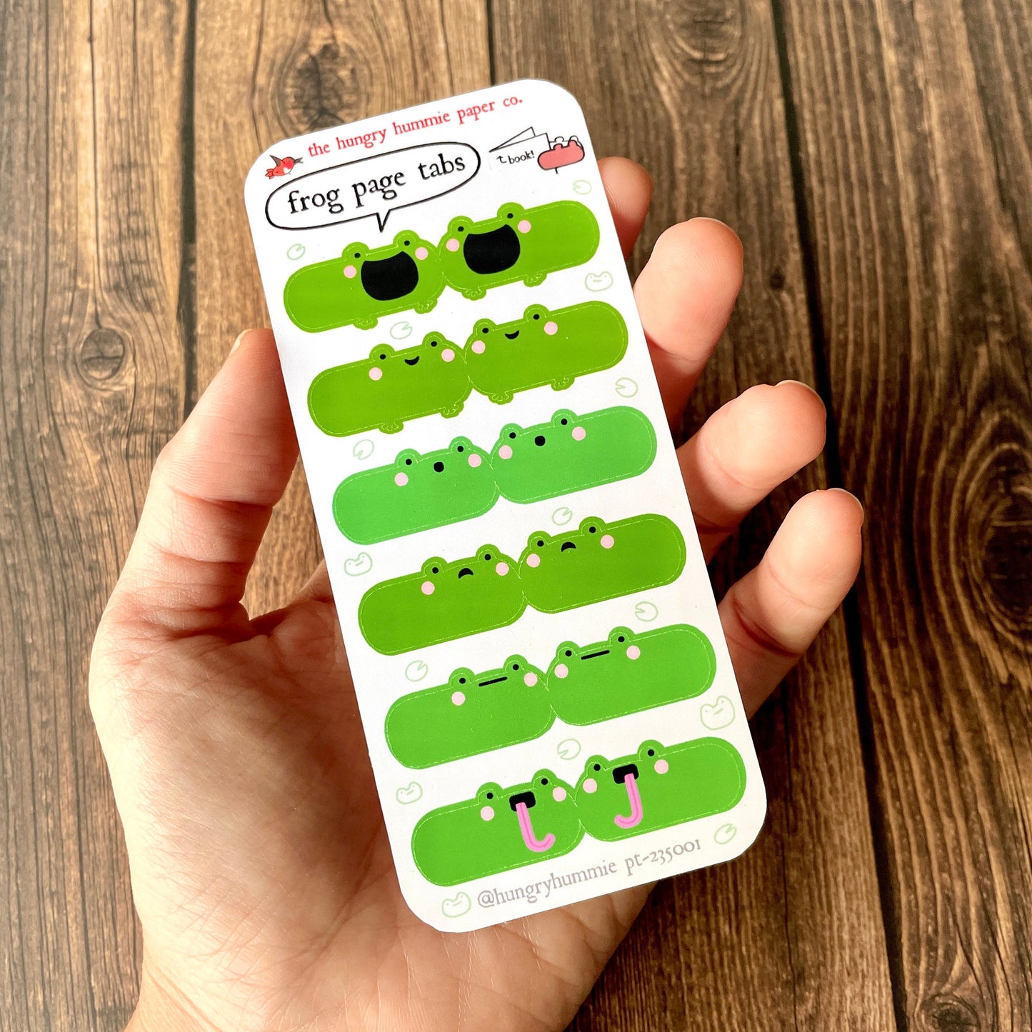 Cute Frog Page Tab Sticker Sheet | Adorable Amphibian Study Planner Stickers | Gifts for Teachers / Students | Planner Notebook Index Seals