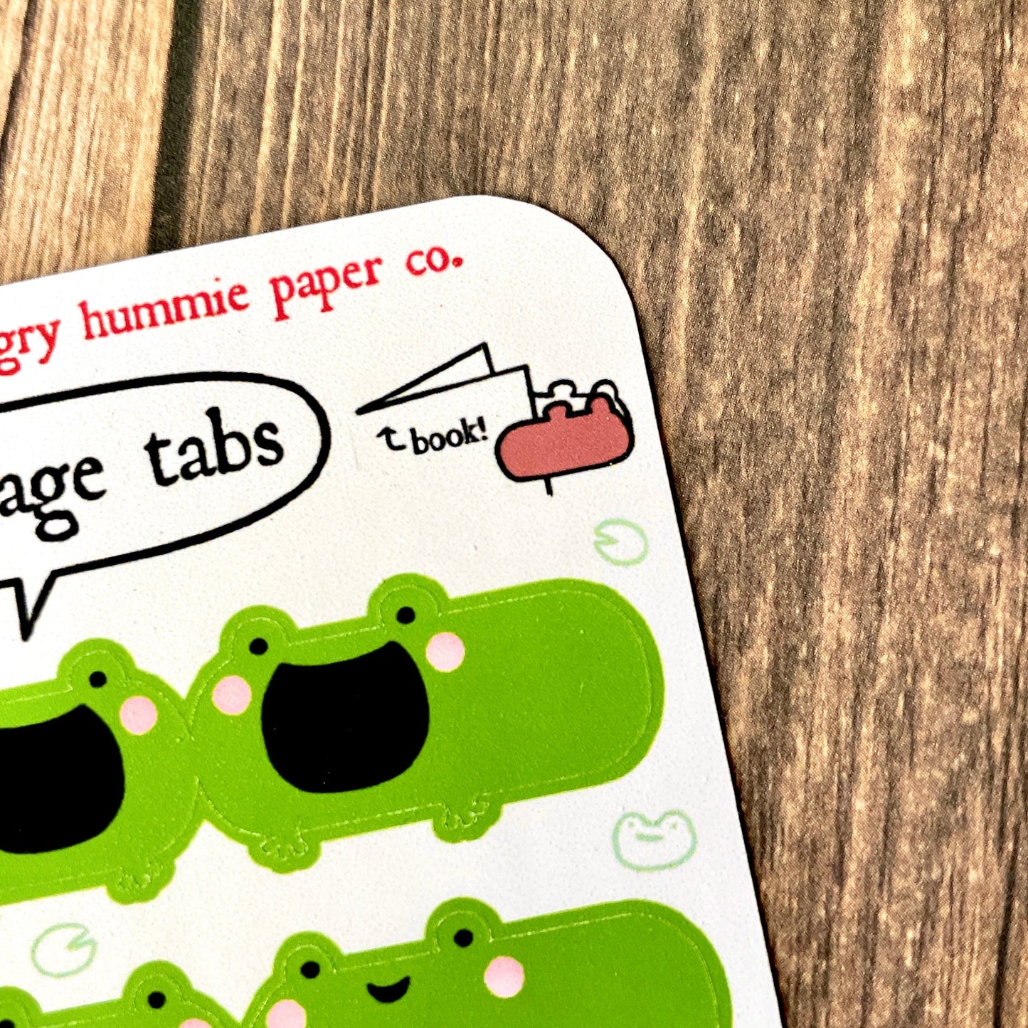 Cute Frog Page Tab Sticker Sheet | Adorable Amphibian Study Planner Stickers | Gifts for Teachers / Students | Planner Notebook Index Seals