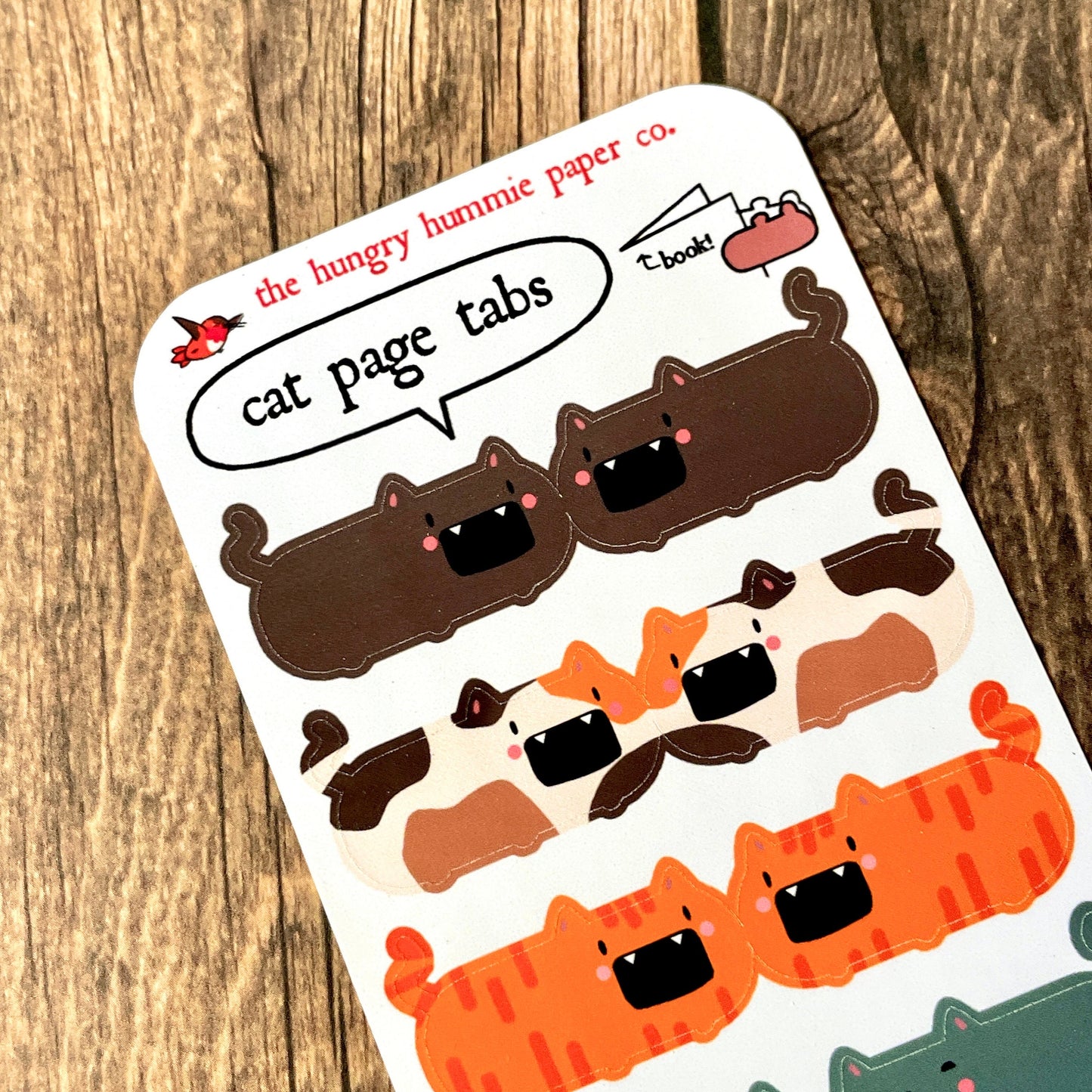 Cute Cat Page Tab Sticker Sheet | Adorable Kitty Fun Stationery | Gifts for Organizers |Teacher / Student Planner School Notebook Index