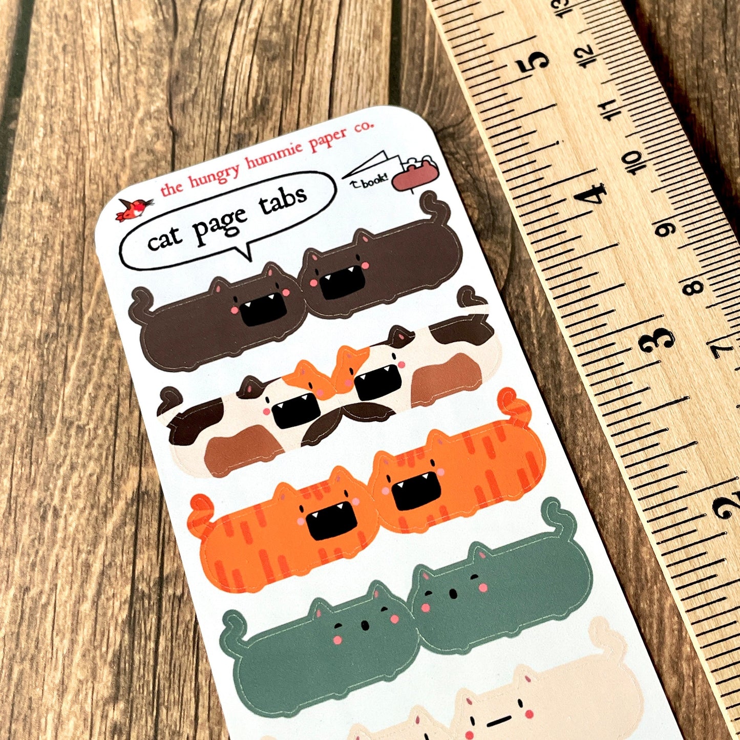 Cute Cat Page Tab Sticker Sheet | Adorable Kitty Fun Stationery | Gifts for Organizers |Teacher / Student Planner School Notebook Index