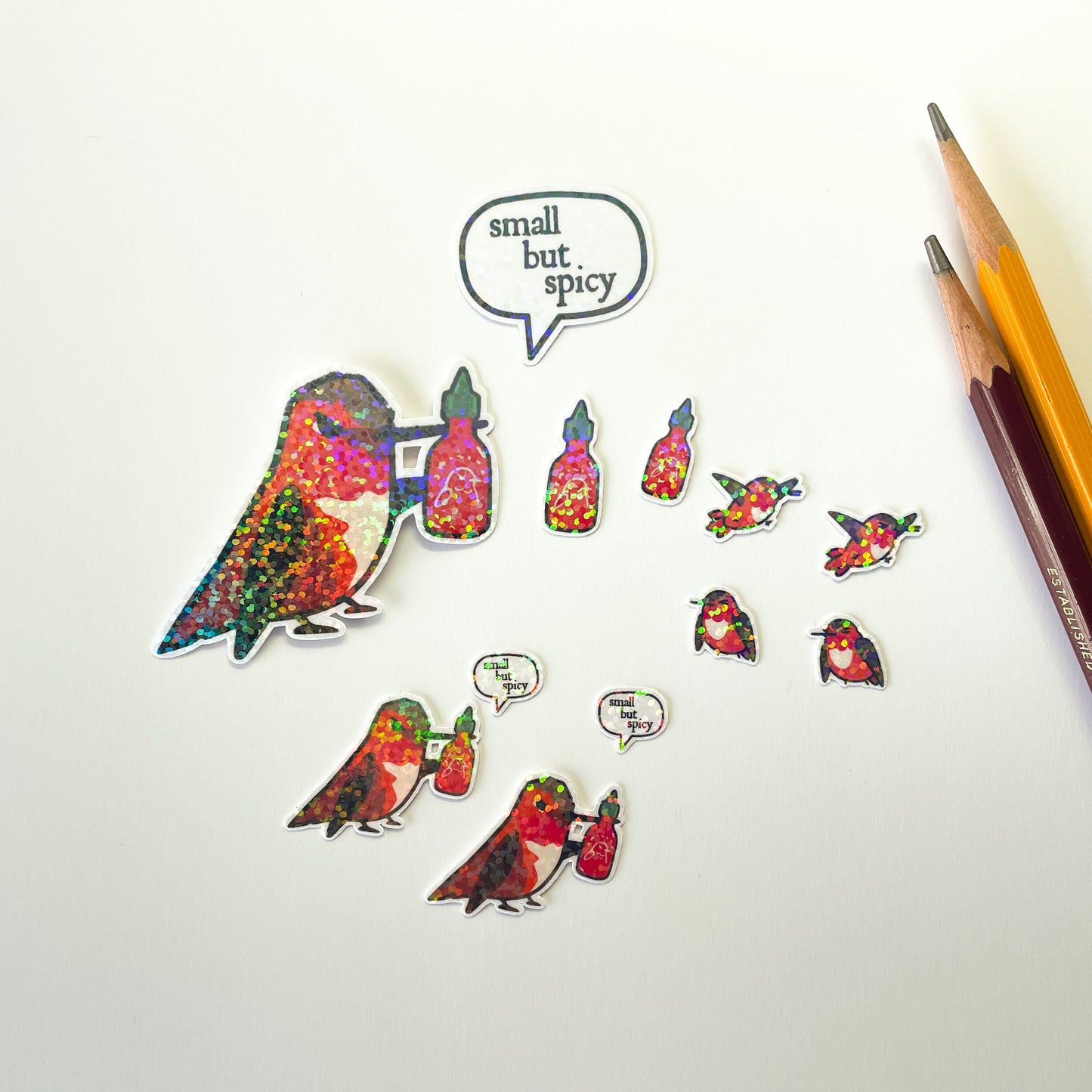 Rufous Hummingbird sticker pack gift for birb lovers! Birdwatching ornithologists, decorate planners, journals, notebooks and organizers!