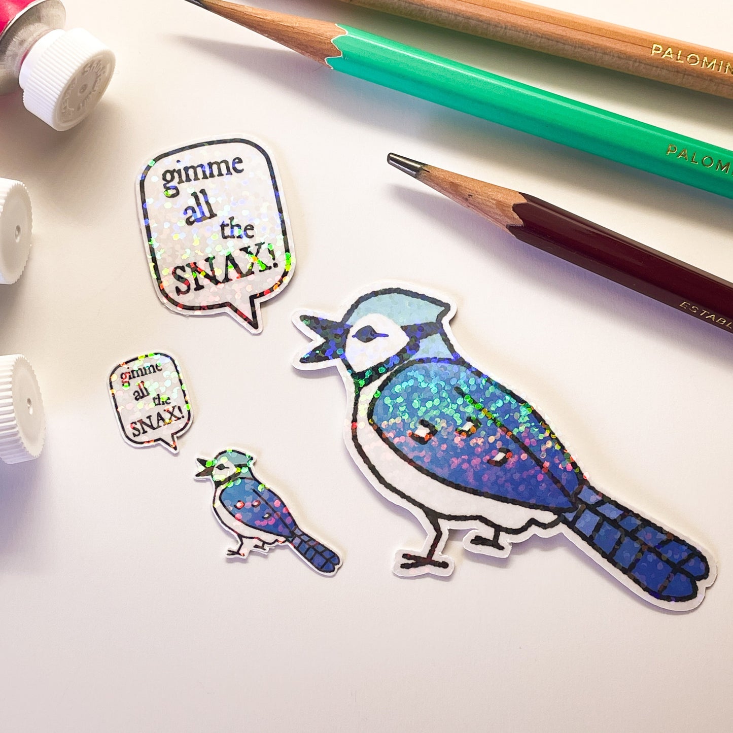 Blue jay variant sticker pack gift for birb lovers! Birdwatching ornithologists, decorate planners, journals, notebooks and organizers!