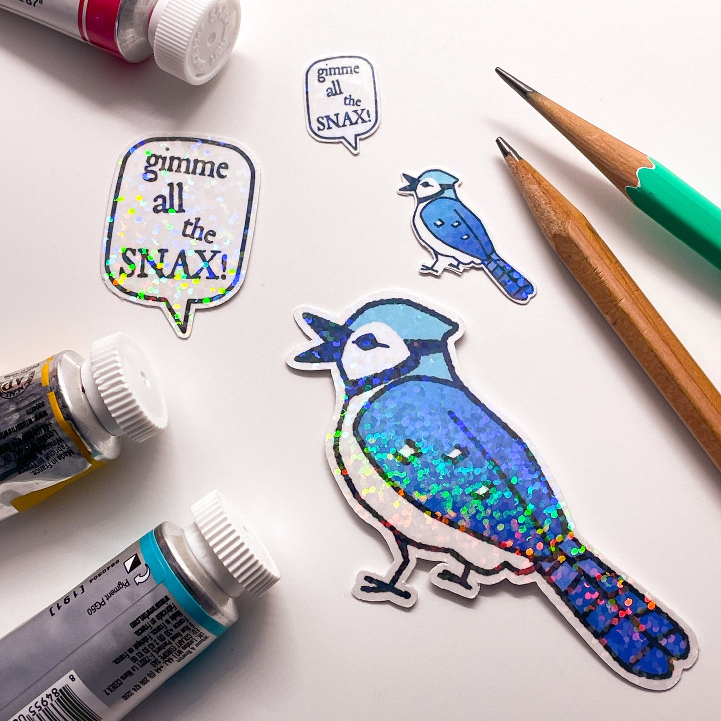 Blue jay variant sticker pack gift for birb lovers! Birdwatching ornithologists, decorate planners, journals, notebooks and organizers!