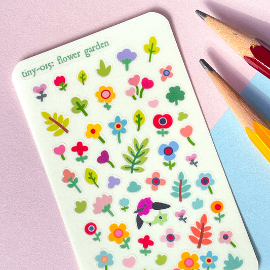 015 Flower Garden & Hummingbirds Credit / Business Card Sized Mini Planner Sticker sheet for wallets gifts small diaries and journals!