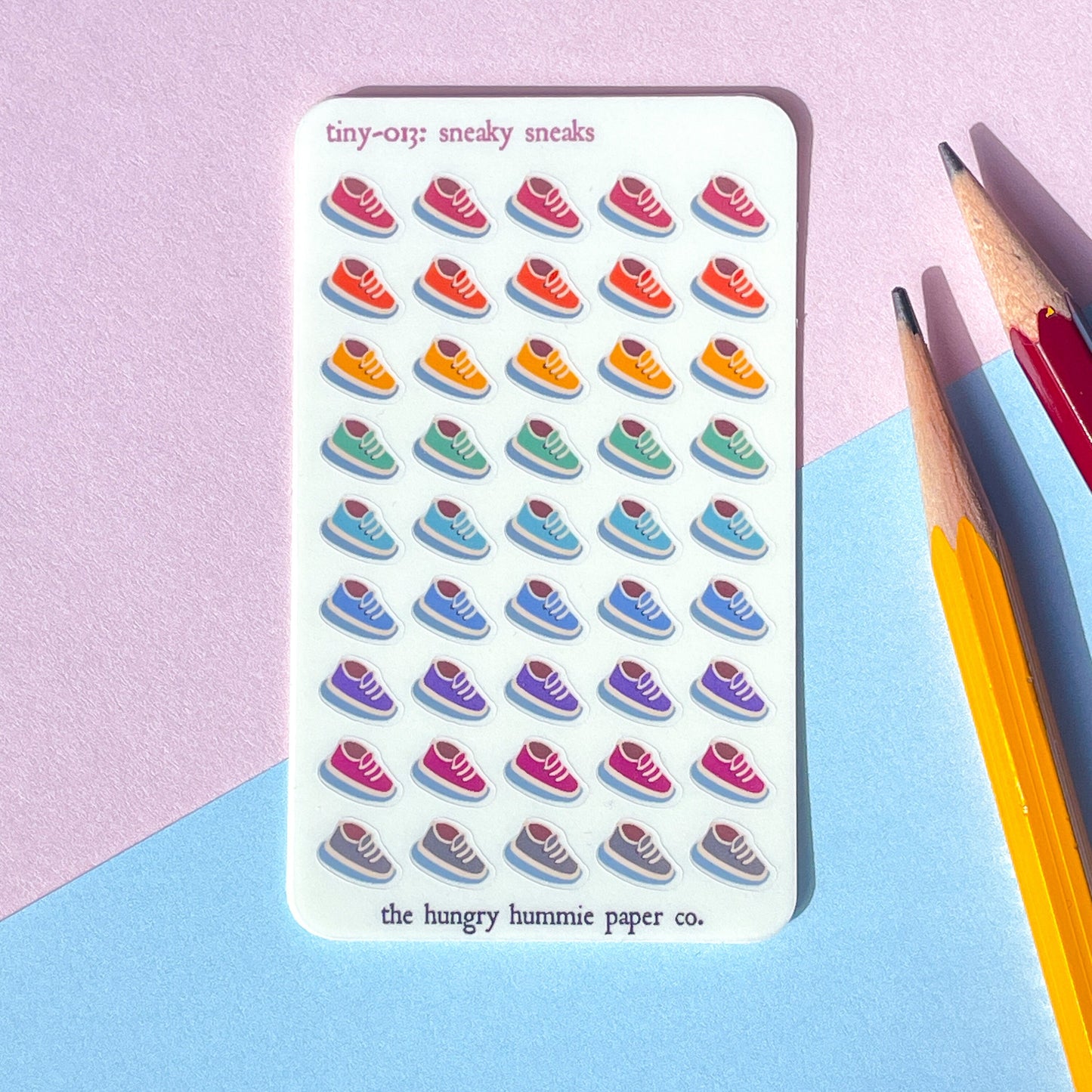 013 Sneakers Mini Planner Sticker Sheet : tiny self-care cardio workout run walk steps goals exercise for bullet journal, diary or schedule
