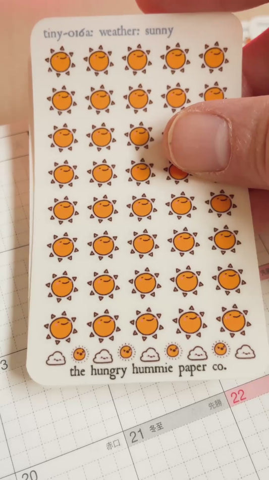 016a Sunny Day Weather Planner Stickers - Micro Schedule Summer Sticker sheet for diaries and notebooks! Great gifts for journal lovers!
