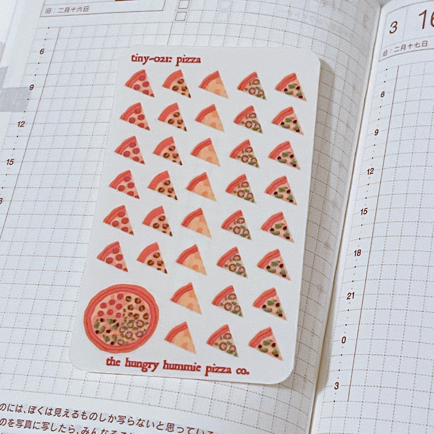 021 Pizza Night Stickers - Nano Sticker sheet for planners of all types! It's junk food day, enjoy carbs and cheese in credit card size!