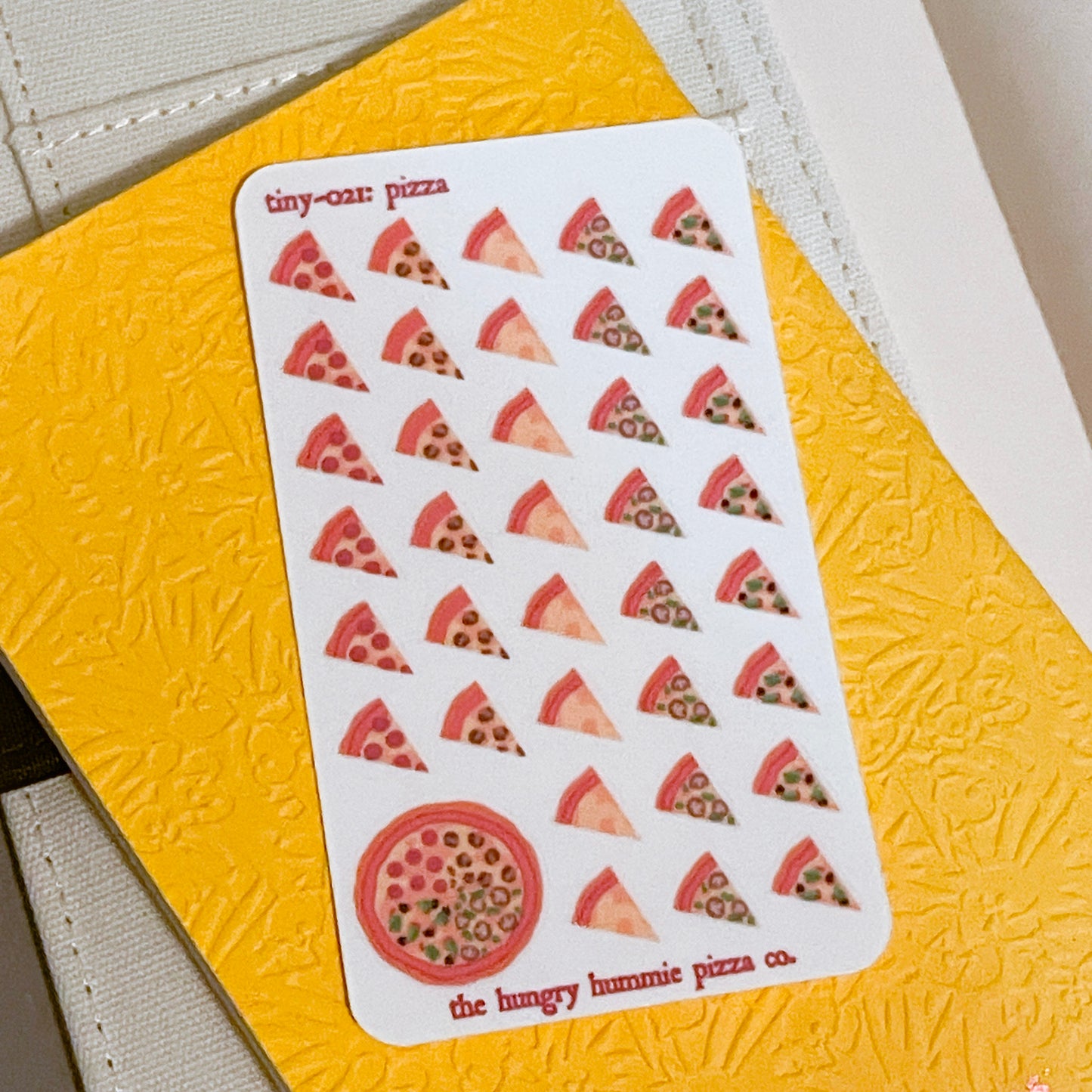 021 Pizza Night Stickers - Nano Sticker sheet for planners of all types! It's junk food day, enjoy carbs and cheese in credit card size!