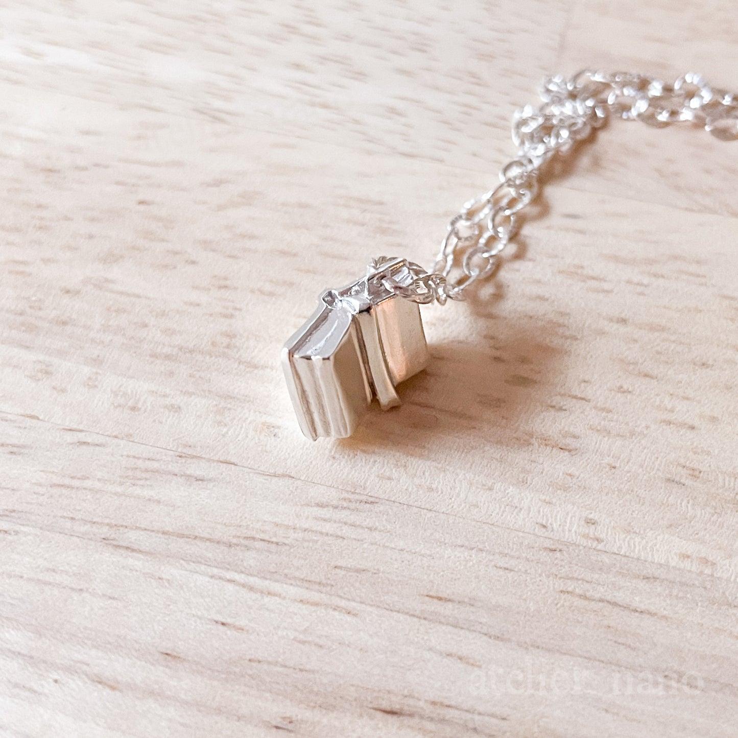 Sterling Silver Miniature Book Necklace