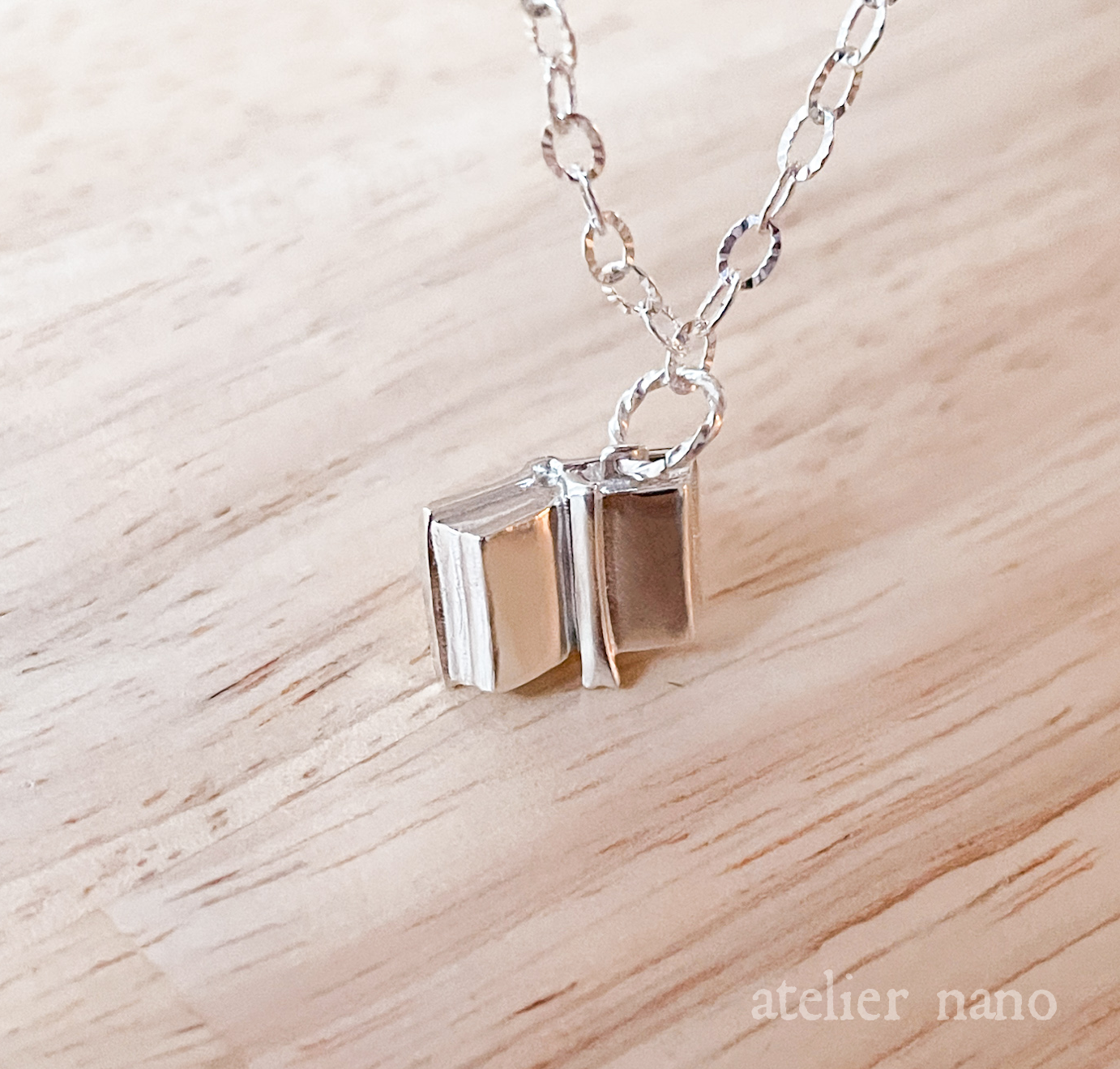 Sterling Silver Miniature Book Necklace