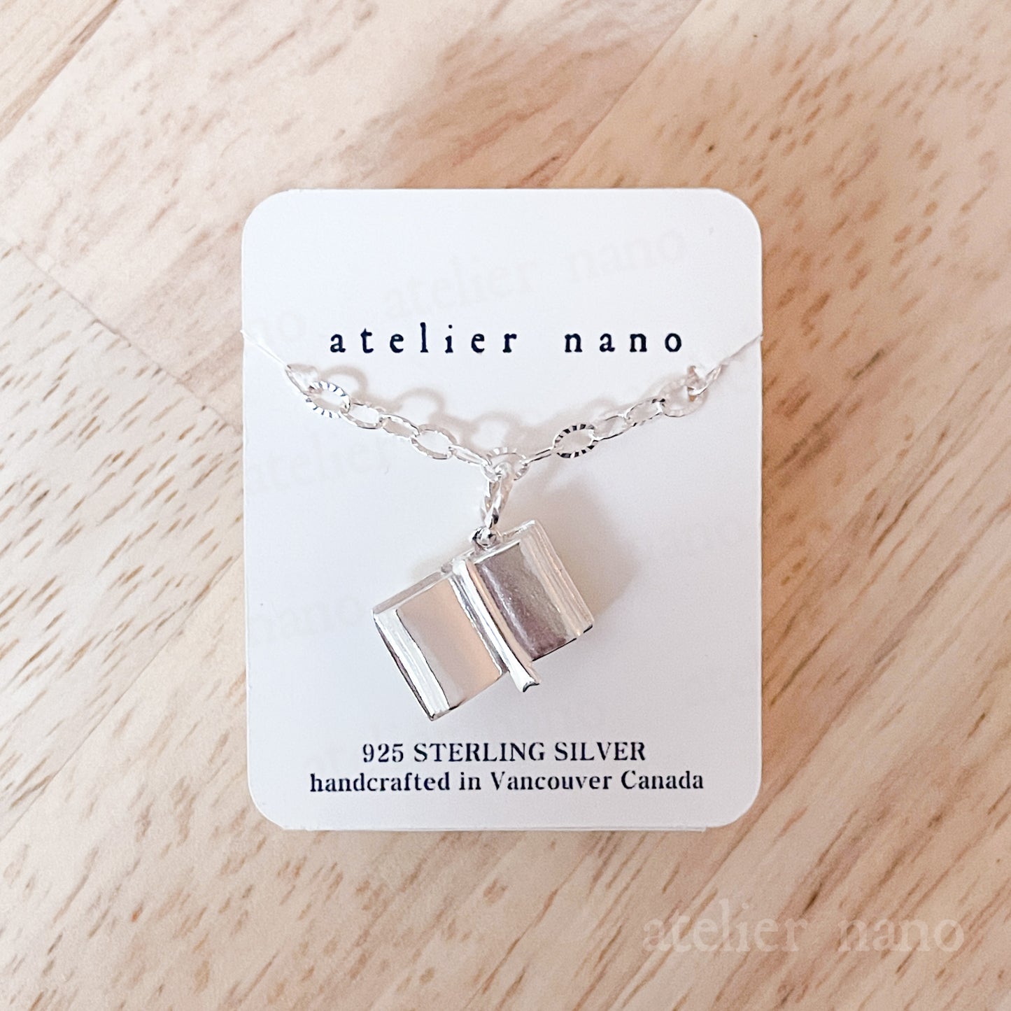 Sterling Silver Miniature Book Necklace