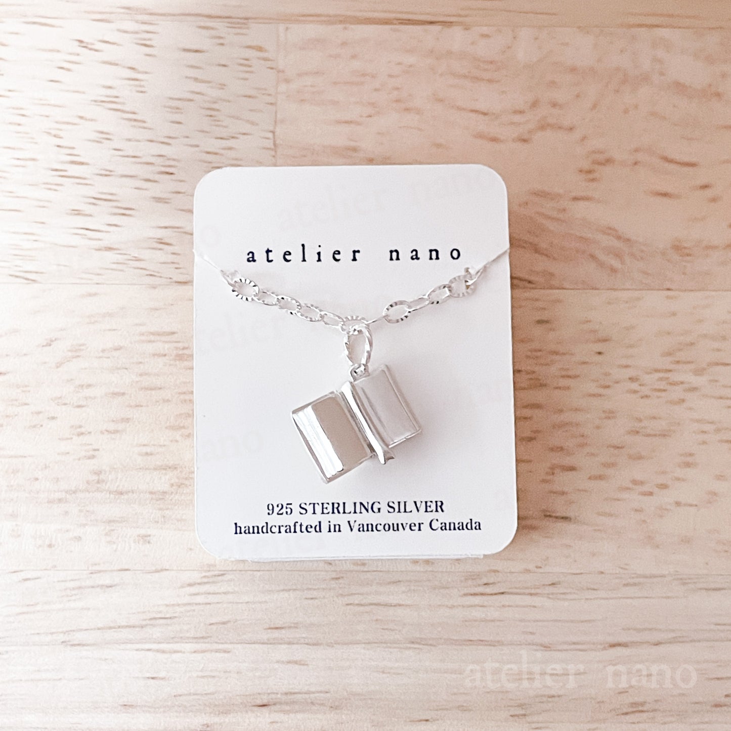 Sterling Silver Miniature Book Necklace