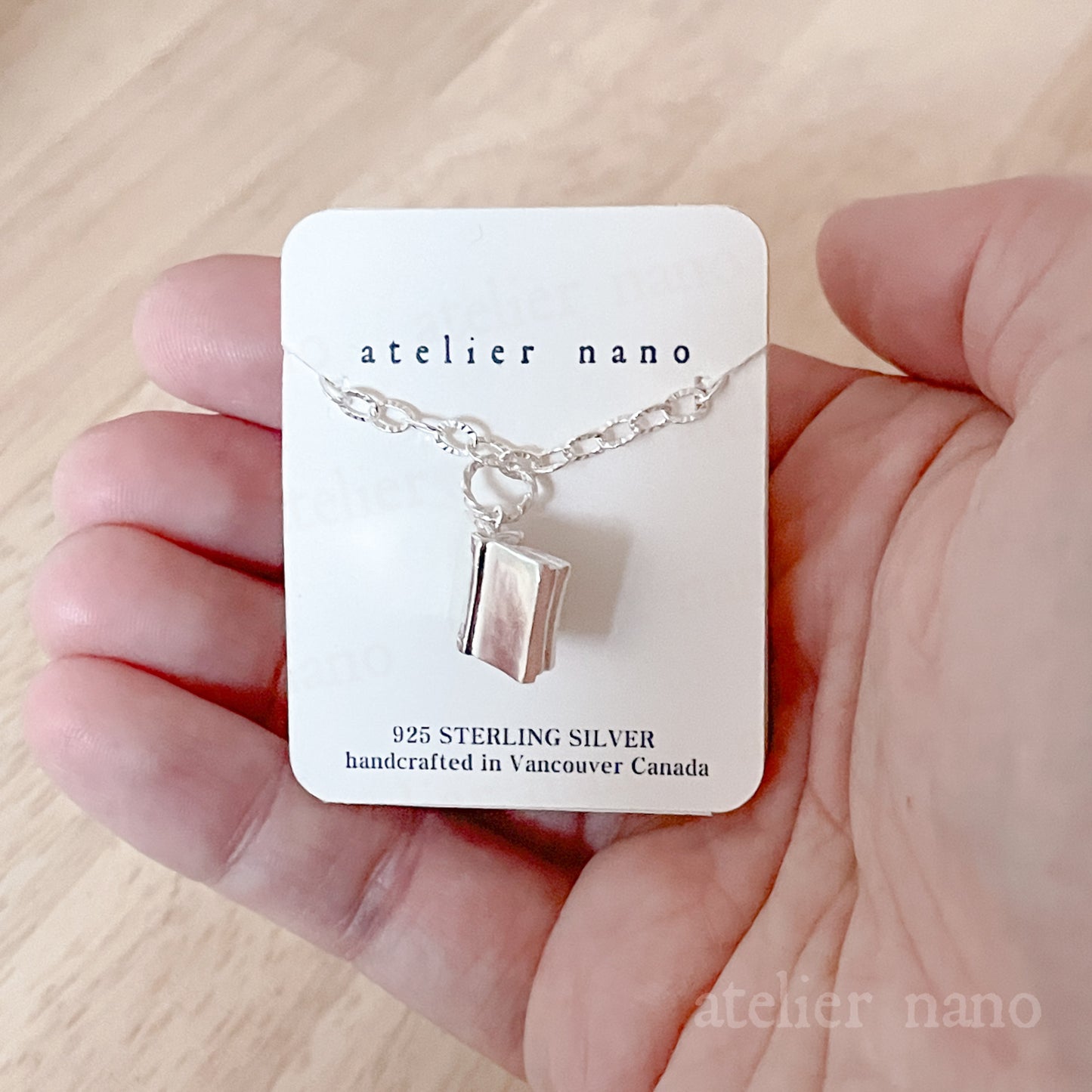 Sterling Silver Miniature Book Necklace