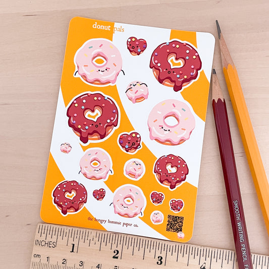 Donut Pals Cozy Sticker Sheet - Colourful foodie stickers for doughnut lovers!