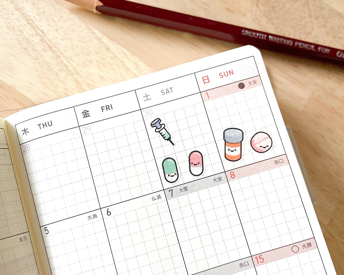 023 Shot Injection Planner Stickers - Mini tracker decals for allergy medication, insulin / diabetes and prescription meds / IV doses!
