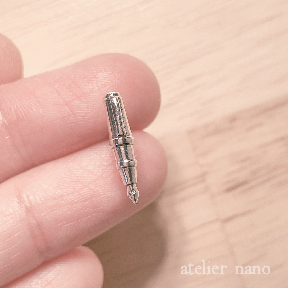 Sterling Silver Tiny Fountain Pen Earrings