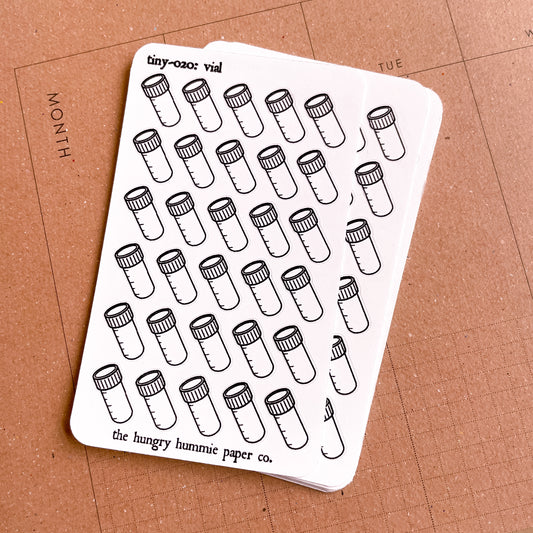 020 Ink Vial Planner Sticker Sheet : tiny sample bottle fountain pen tracker icons - bullet journals, schedule, health or test tube sciences