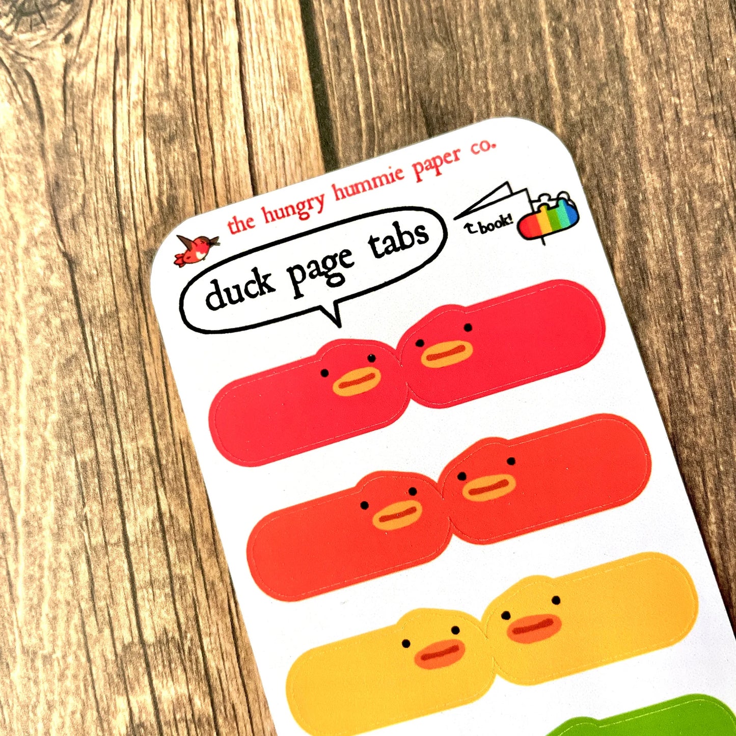 Cute Ducks Page Tab Sticker Sheet | Adorable Bird Planner Stickers | Rainbow coloured gifts for Teachers / Students | Planner Notebook Index