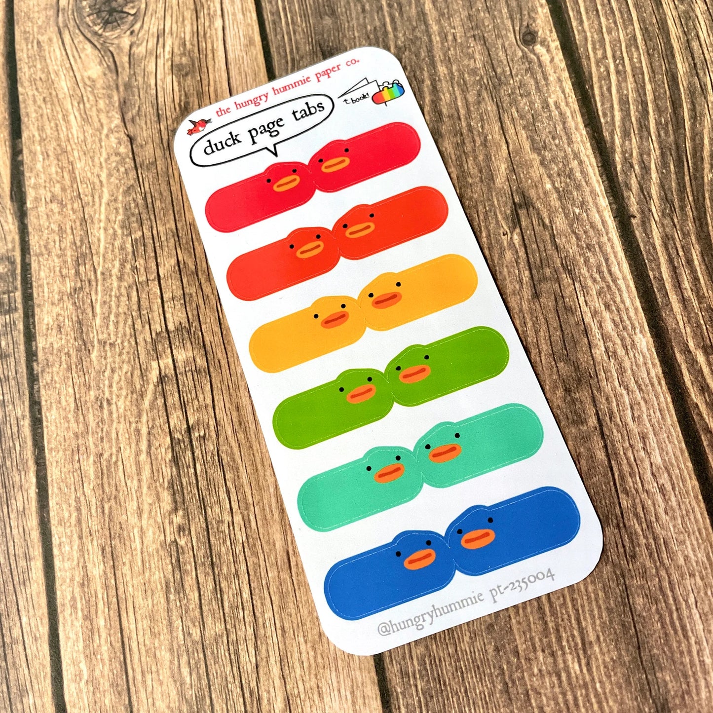 Cute Ducks Page Tab Sticker Sheet | Adorable Bird Planner Stickers | Rainbow coloured gifts for Teachers / Students | Planner Notebook Index
