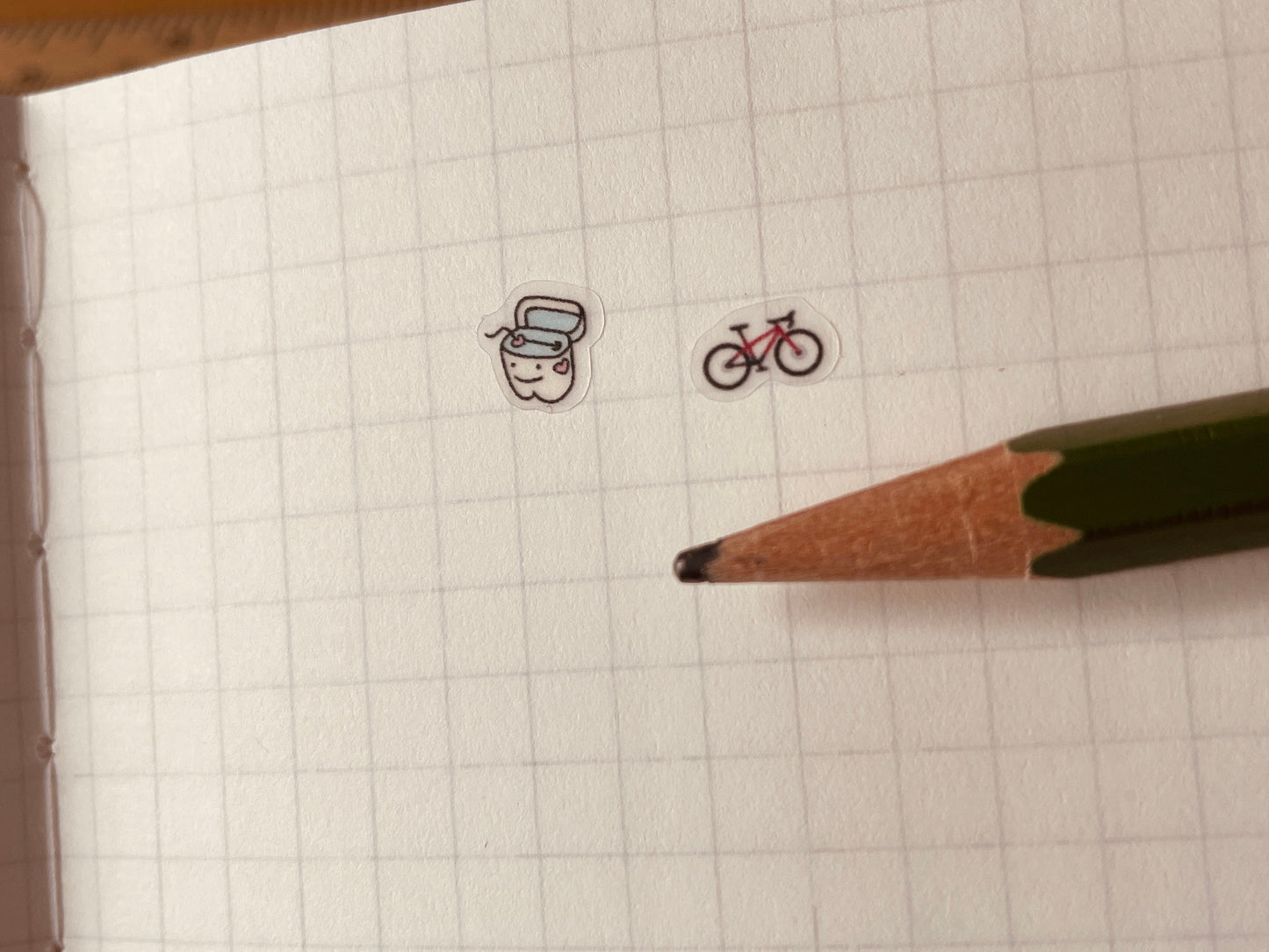 002 Bikes Mini Planner Sticker Sheet | Tiny Bicycle Stickers | Cycling Biking Bike Small Miniature Icons BuJo Bullet Journal Tracking Sport
