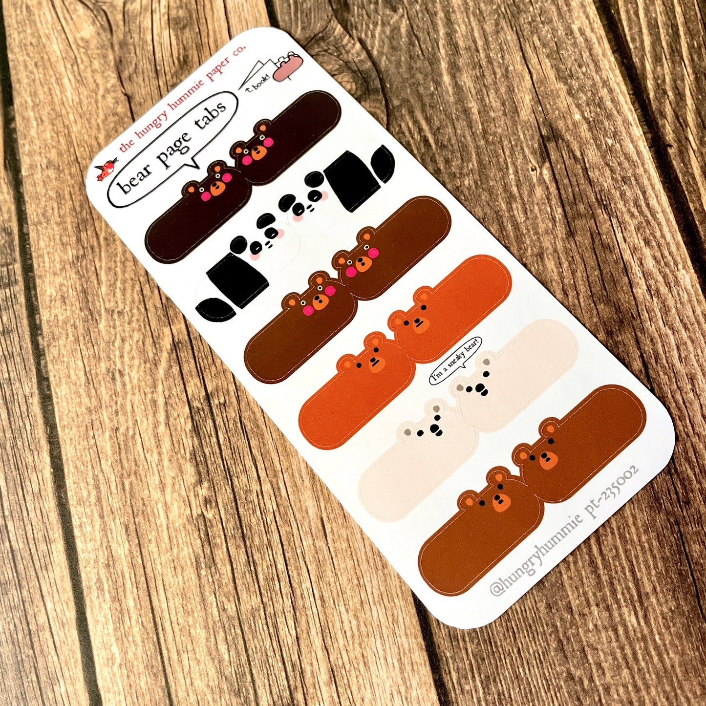 Cute Bear Page Tab Sticker Sheet | Adorable  Study Stickers | Gifts for Teachers / Students | Planner Notebook Organizer Index Teddy Seals