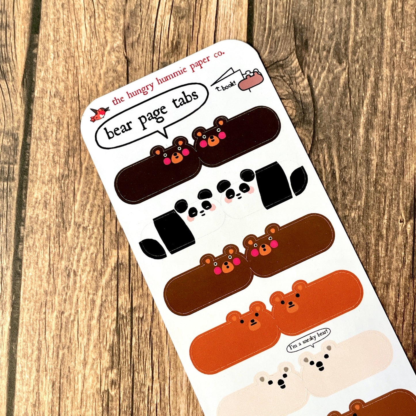 Cute Bear Page Tab Sticker Sheet | Adorable  Study Stickers | Gifts for Teachers / Students | Planner Notebook Organizer Index Teddy Seals