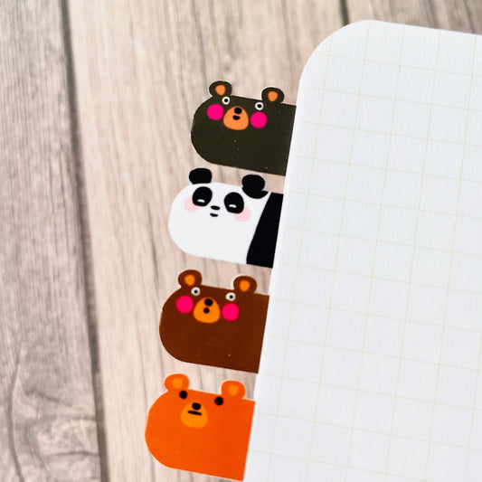 Cute Bear Page Tab Sticker Sheet | Adorable  Study Stickers | Gifts for Teachers / Students | Planner Notebook Organizer Index Teddy Seals