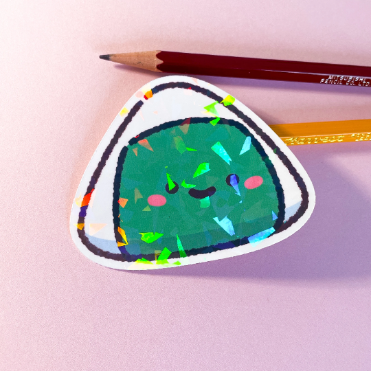 Jumbo Onigiri Rice Ball Holographic Sushi Sticker