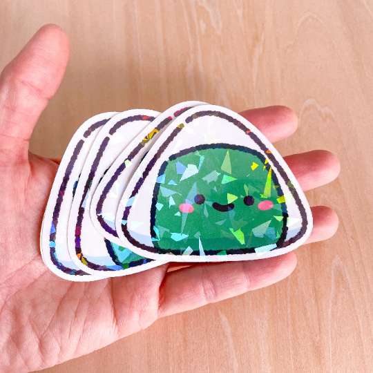 Jumbo Onigiri Rice Ball Holographic Sushi Sticker